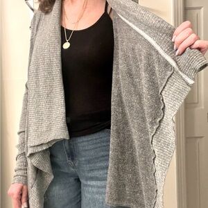 Gray Women's Open Front Cardigan Sweater